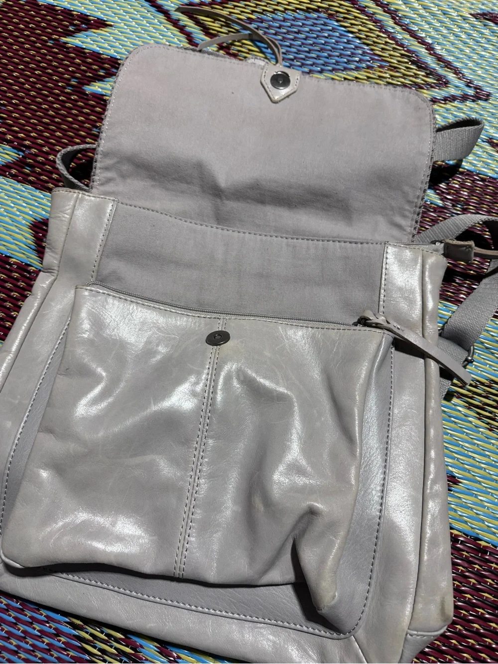 The Sak Ventura leather Backpack light gray